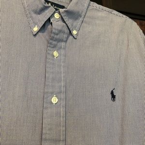 Ralph Lauren navy plaid button down - size L